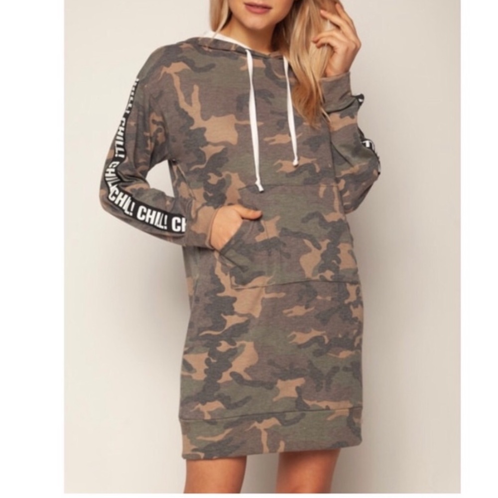 Camo Dress with Hood and Pockets
